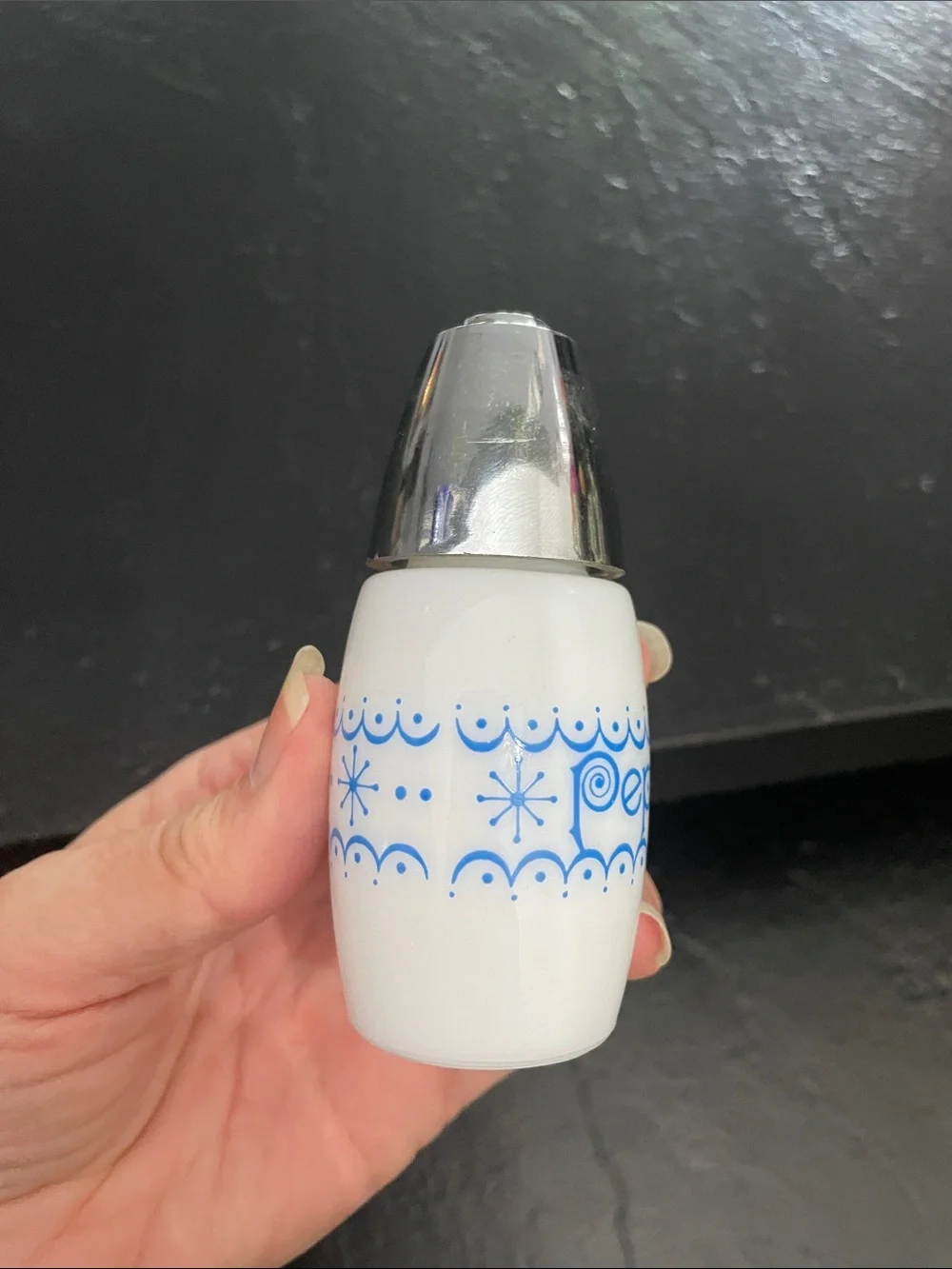 Gemco Pepper White and Blue Ceramic Pepper Shaker
